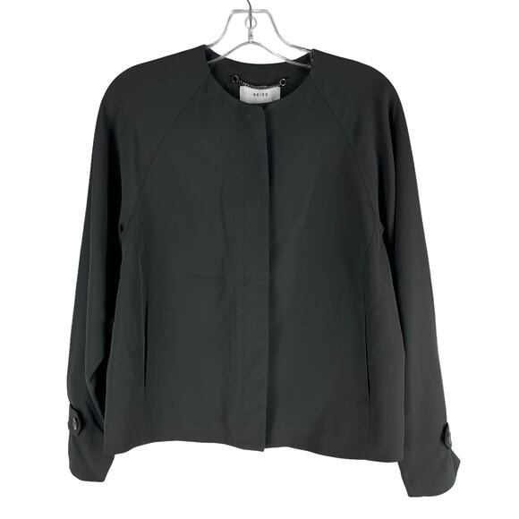 REISS Diego Throw On Jacket Career Hidden Button Dark Gray Size S - Picture 1 of 9